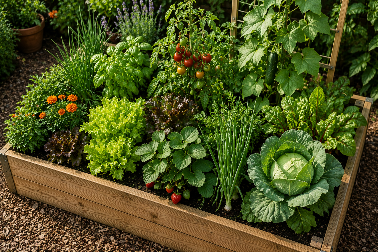 Mischkultur im kleinen Gemüsegarten